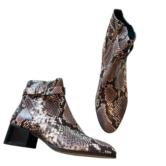 Michael Kors Leather Snakeskin Ankle Boots